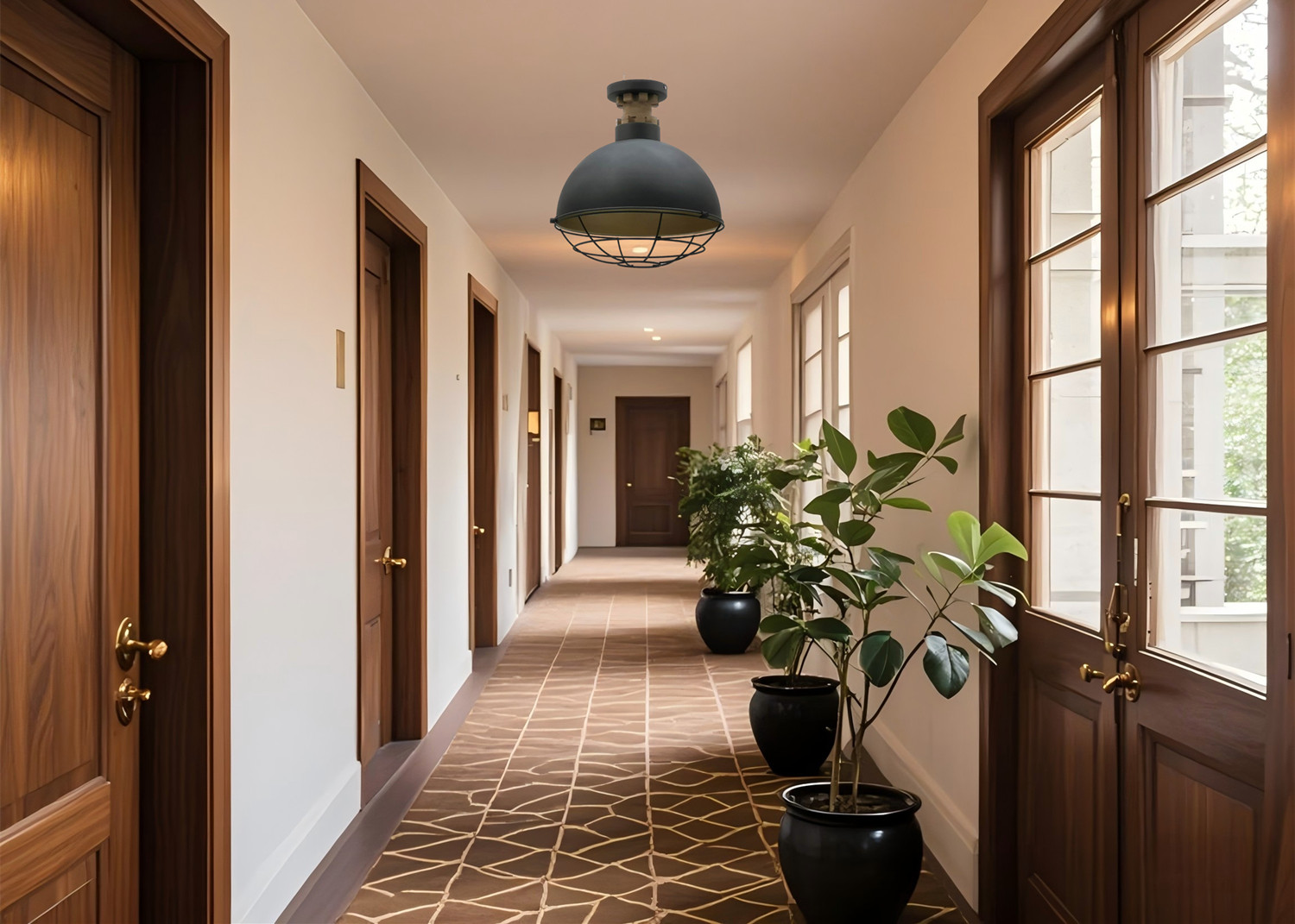 Black Semi Flush Mount Light
