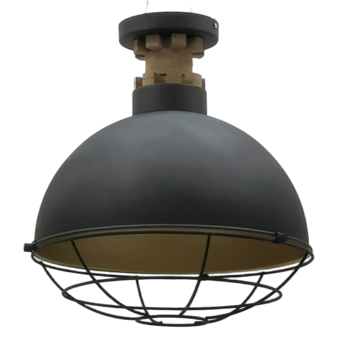 Ceiling Lamp Black Metal Dome Grid Ceiling Light