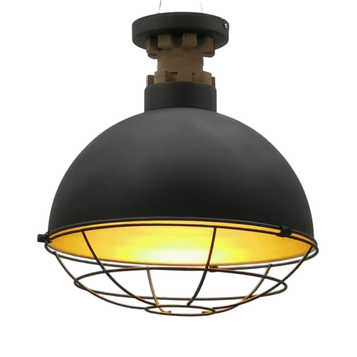 Ceiling Lamp Black Metal Dome Grid Ceiling Light