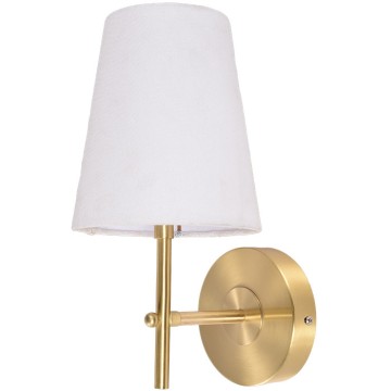 Стенен аплик с бял текстилен абажур