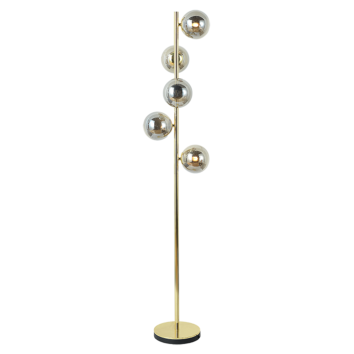 Floor Lamp with Gold - finish and Globe shade