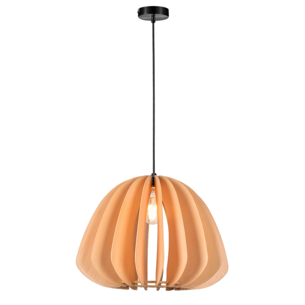 Pendant Lamp Wooden Petal Globe Light Design