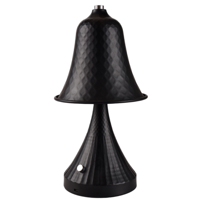 Table Lamp Black Bell-Shaped Diamond Texture Base