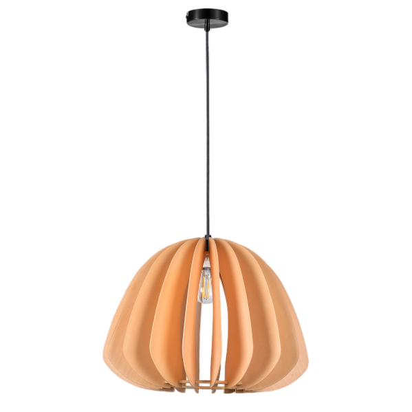 Pendant Lamp Wooden Petal Globe Light Design