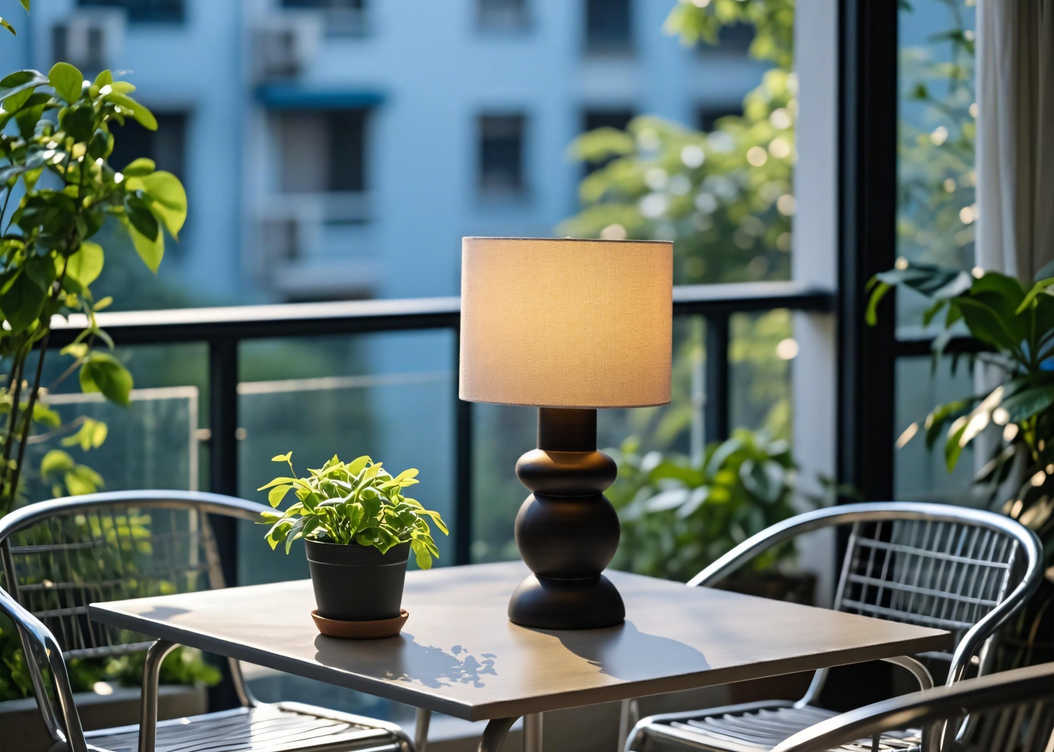 Black Wood Table Lamp