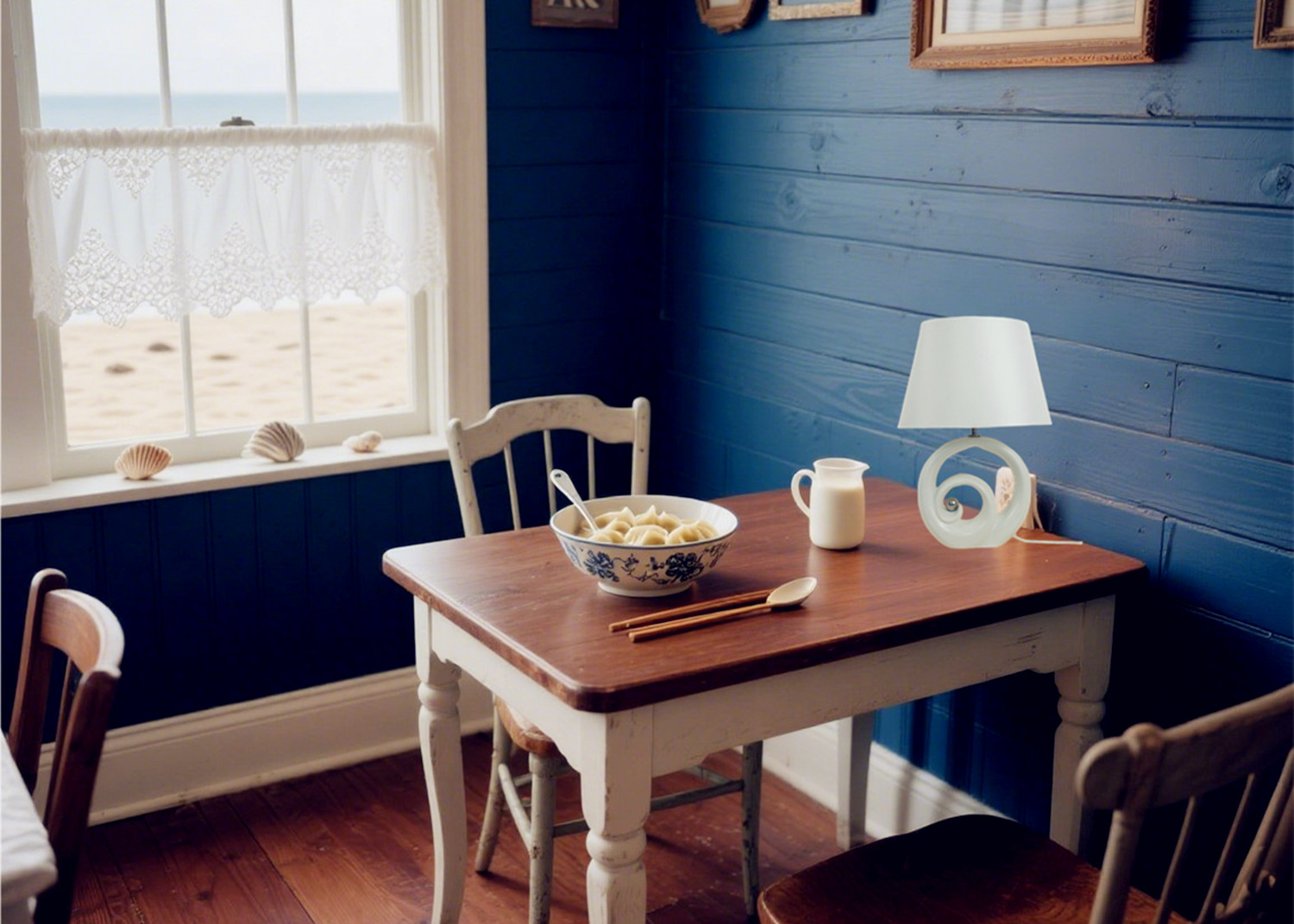 white table lamp