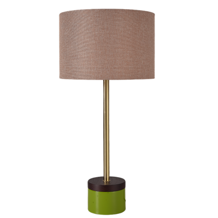 Table Lamp Adjustable Golden Metal Arm Linen Shade Modern