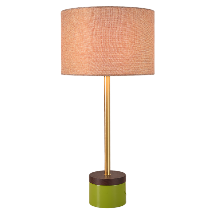Table Lamp Adjustable Golden Metal Arm Linen Shade Modern