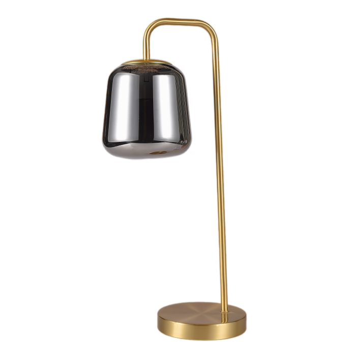 Table Lamp with Gold Metal Base Adjustable Silver Black Shade