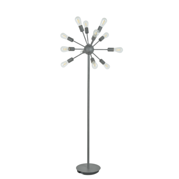 Floor Lamp with Dark Gray Radial Arms Round Base