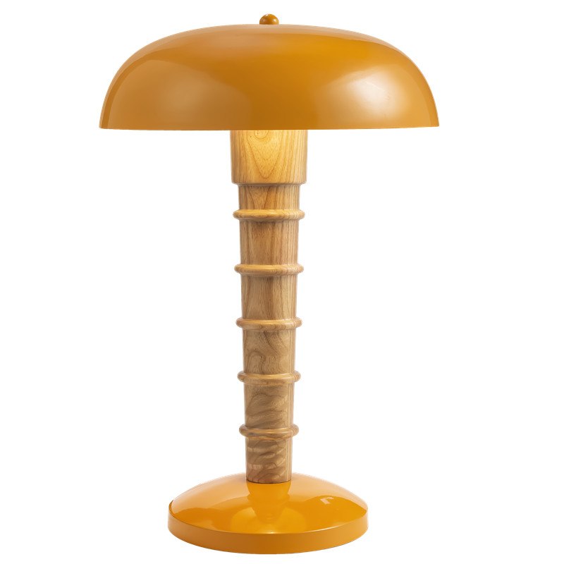 Orange Desk Lamp with Mushroom shade