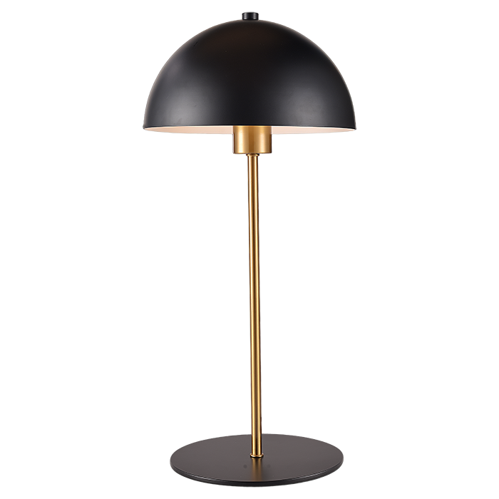 Table Lamp with Black and Gold Dome Shade