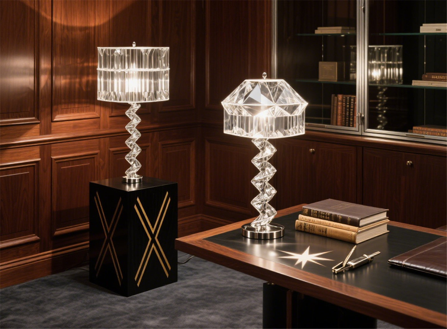Lampe de table à prisme de cristal1