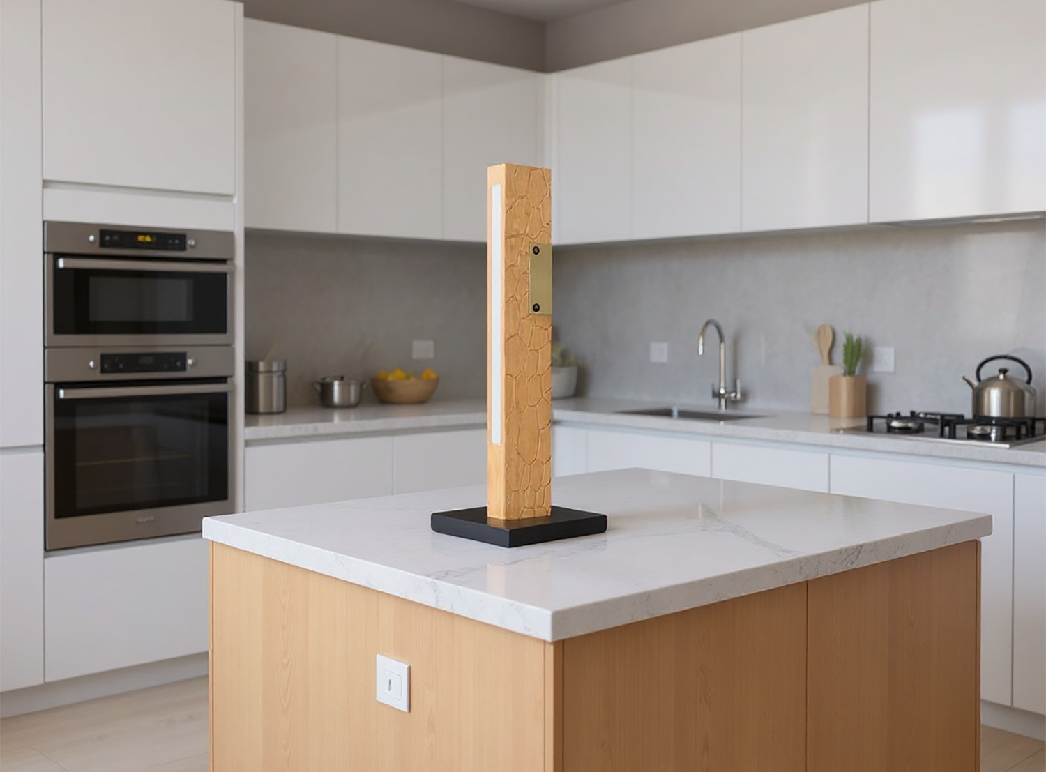 desk lamp in kitchen