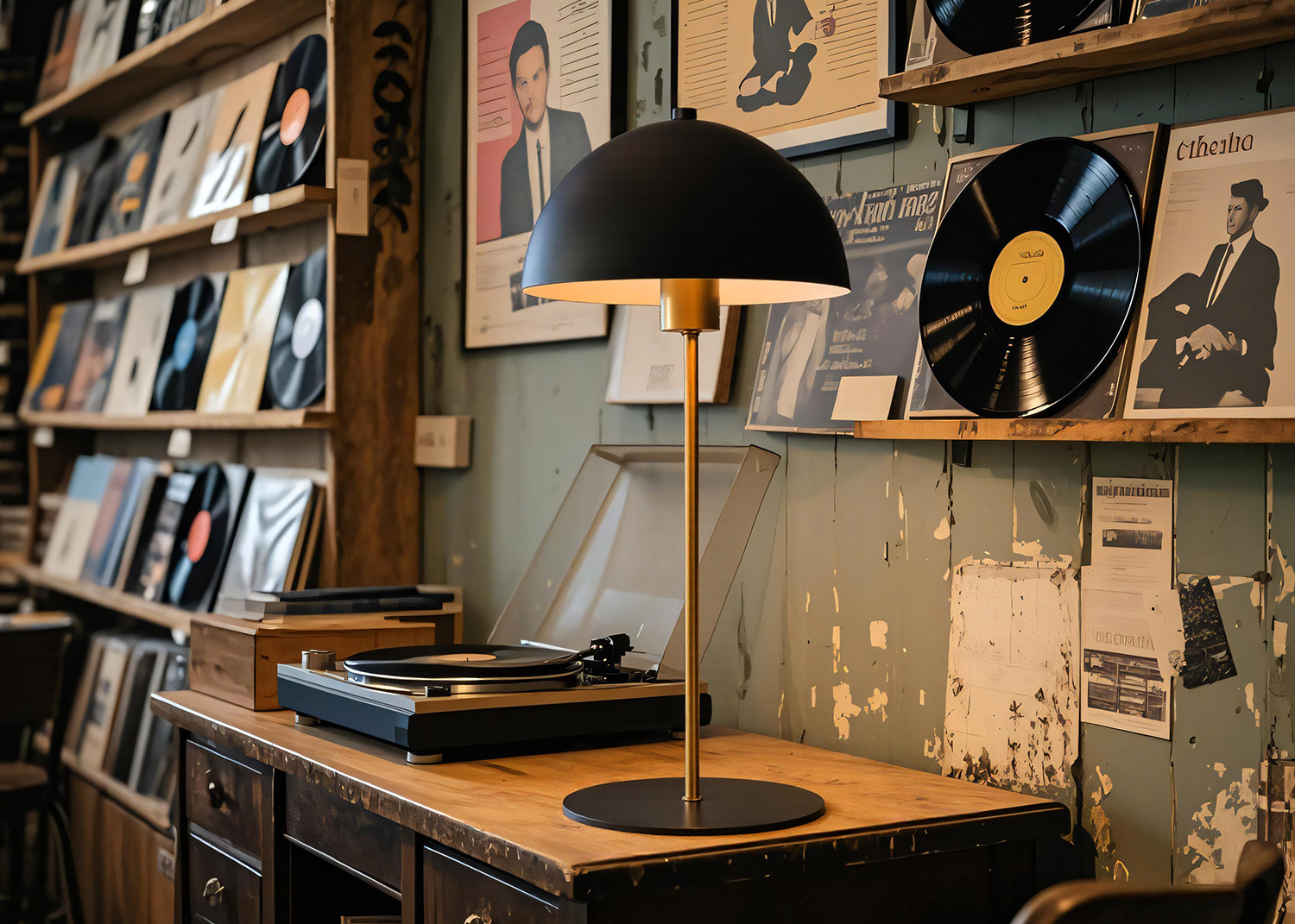 desk lamp in the bookstore