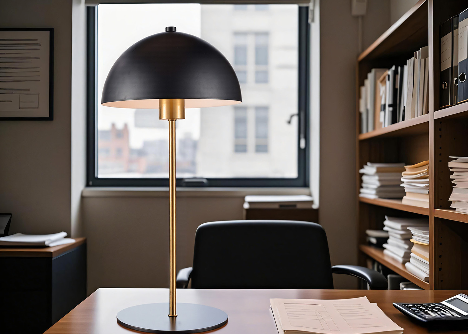 desk lamp in the study
