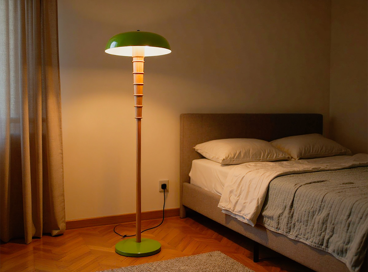 floor lamp in bedroom
