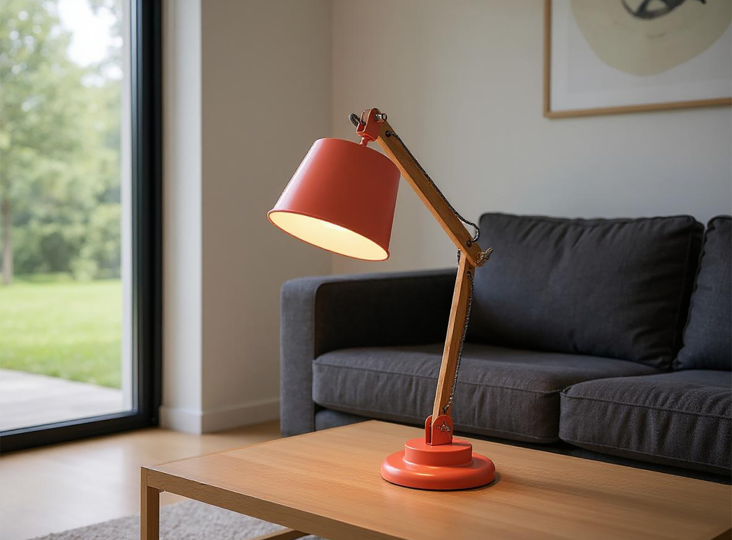 industrial table lamp in the living room
