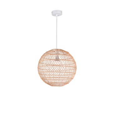 Висяща лампа с ратанова сфера