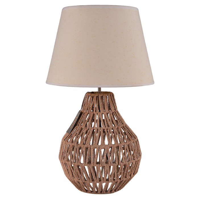 Desk Lamp, Custom Natural Woven Brown Rattan Cone Fabric ...
