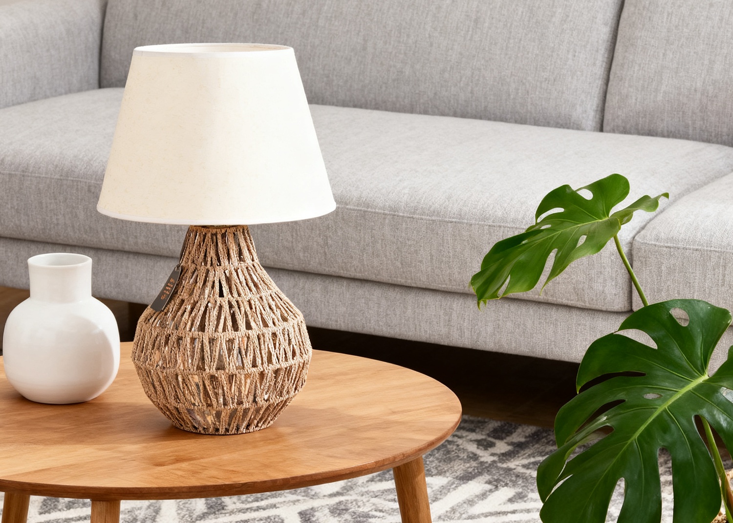 table lamp on the coffee table in the living room