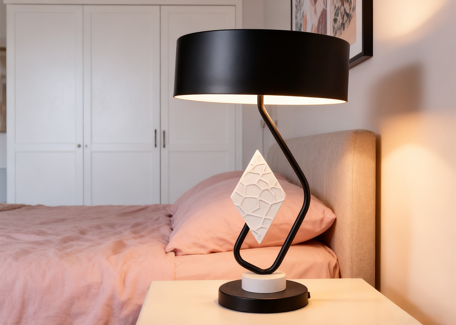 Black Modern Table Lamp in Bedroom