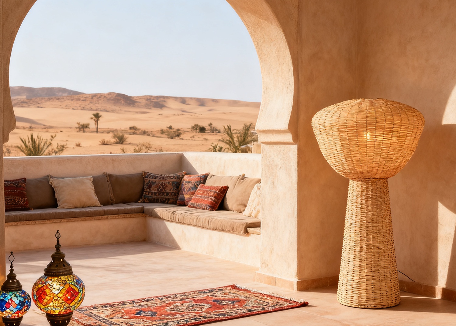 Rattan Lamp Floor