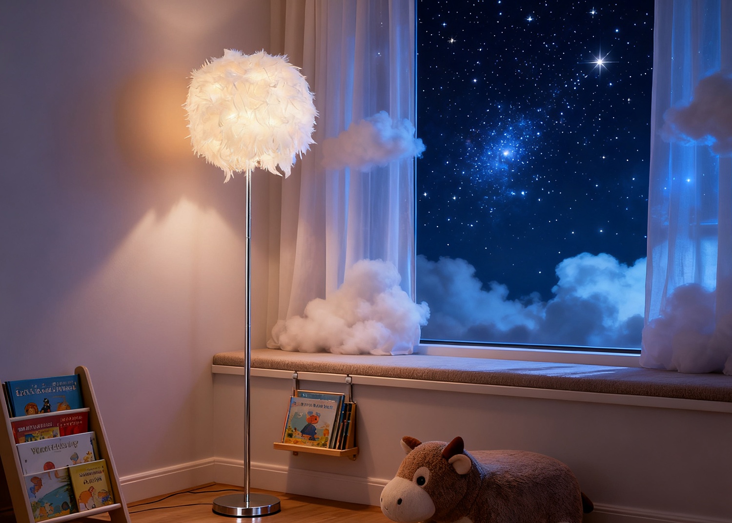 Feather Floor Lamp in Kids' Room