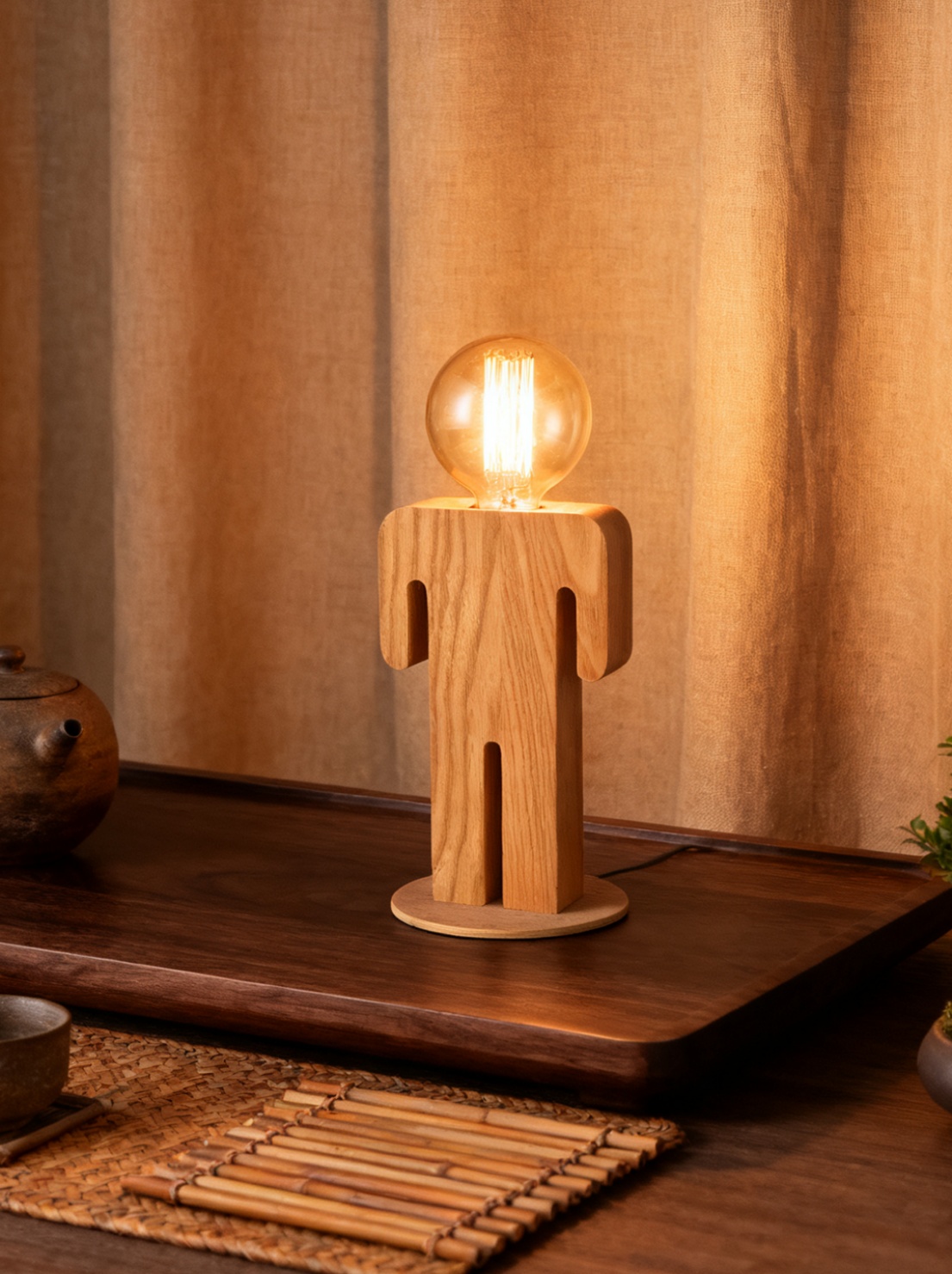 wooden table lamp