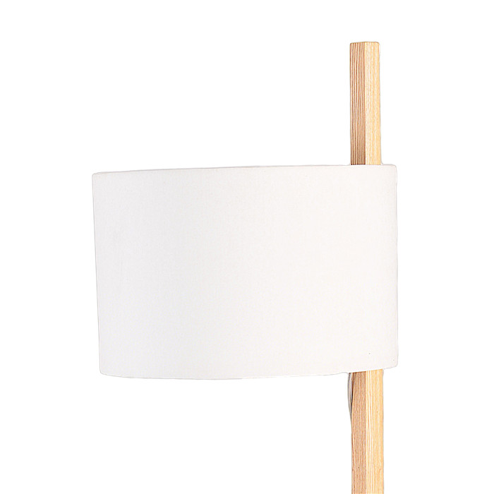 Каптал үстөлү бар жыгачтан жасалган пол лампа