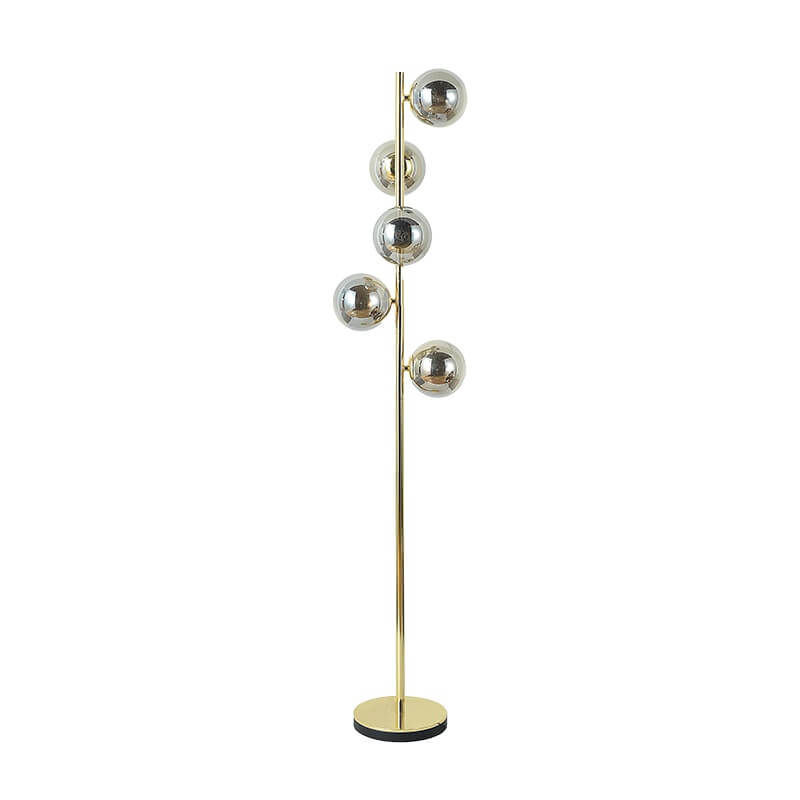 metal and glass floor lamp