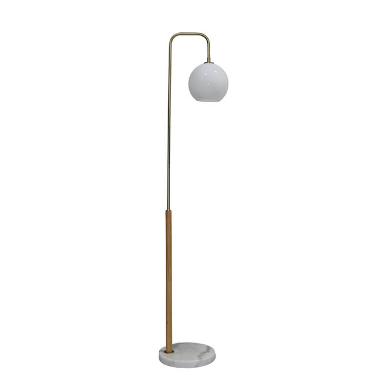 wood glass floor lamp