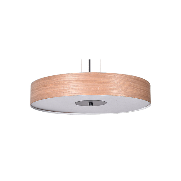 Circular wood grain material lampshade, ceiling light