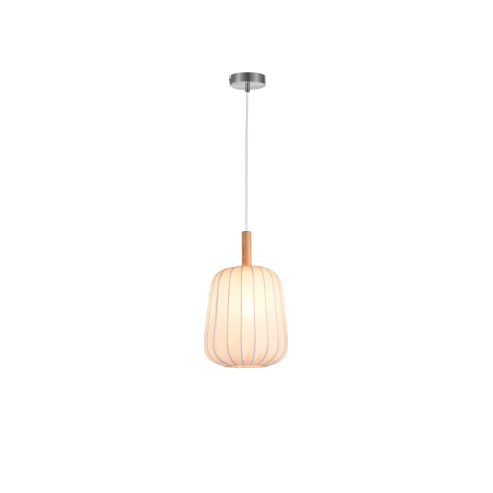 Pendant light,Wooden lamp frame, fabric lampshade