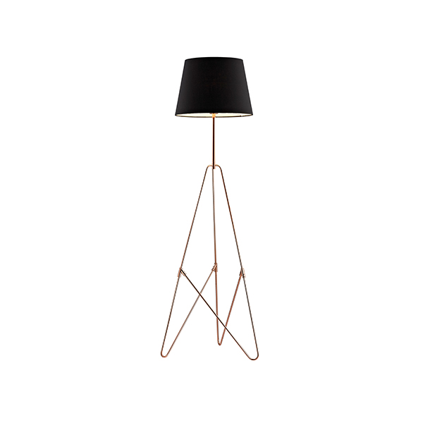 Fabric Lampshade With Metal Tripod Lamp Stand Floor Lamp
