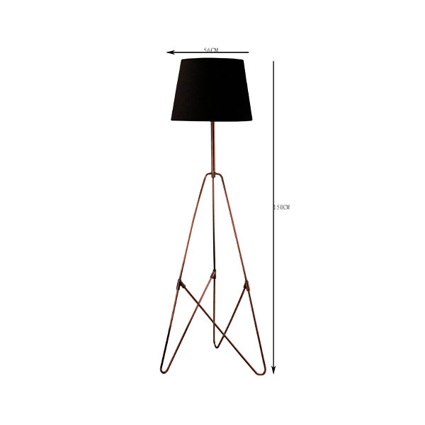 Fabric Lampshade With Metal Tripod Lamp Stand Floor Lamp
