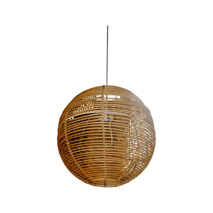 Pendant Lamp, Hand - Woven Natural Cane Lampshade