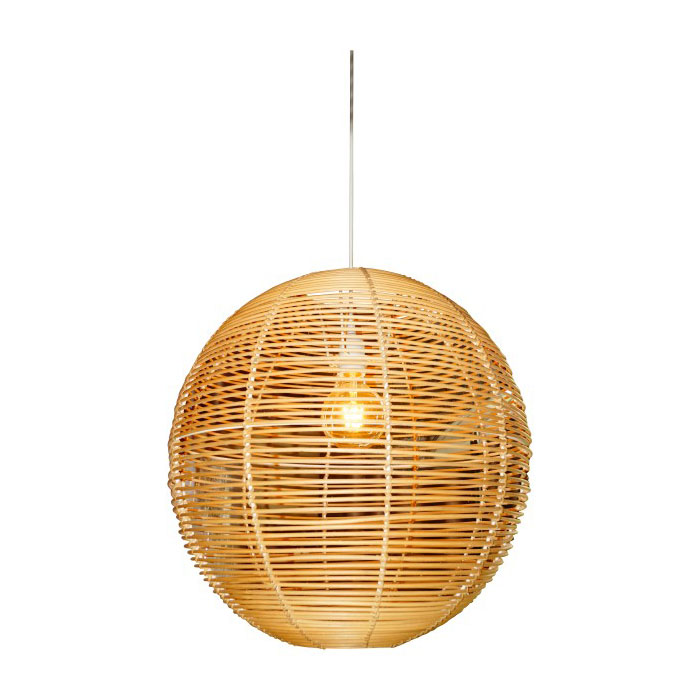 Pendant Lamp, Hand - Woven Natural Cane Lampshade