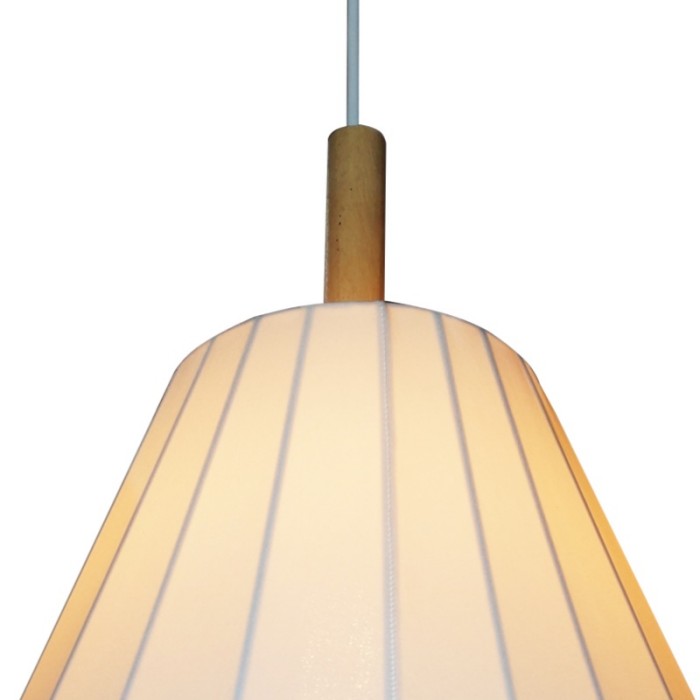 White Linen Drum - shaped Shade Metal Pendant Light