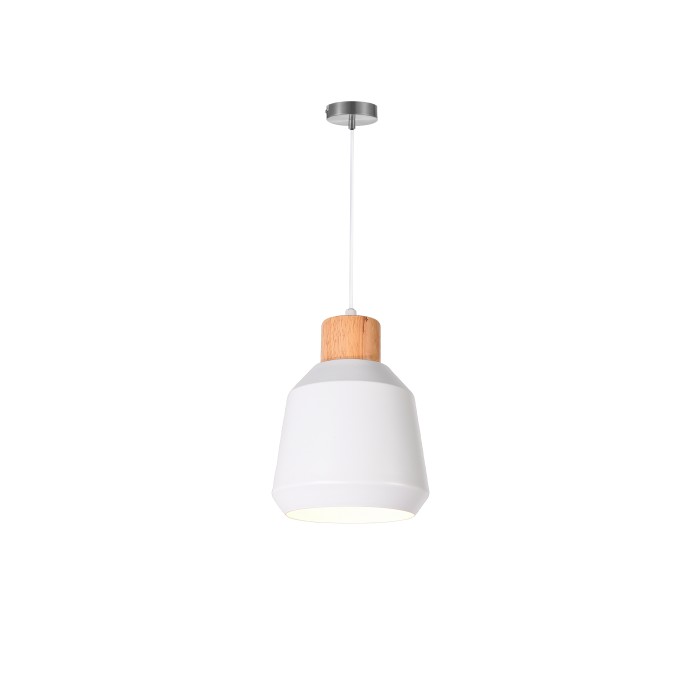 Wood And Glass White Pendant Light