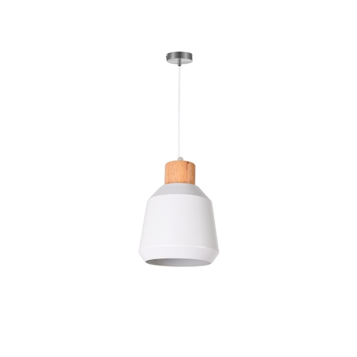 Wood And Glass White Pendant Light
