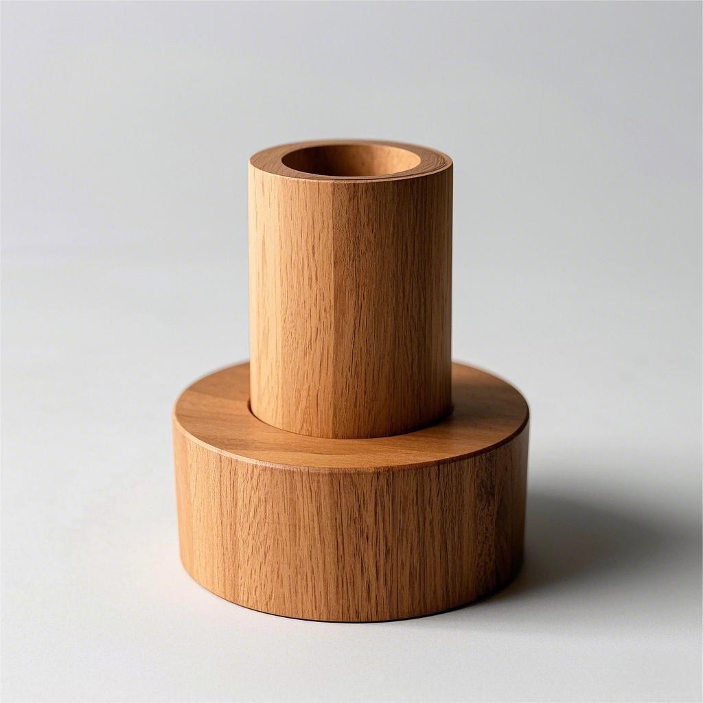 A lamp base made of solid wood
