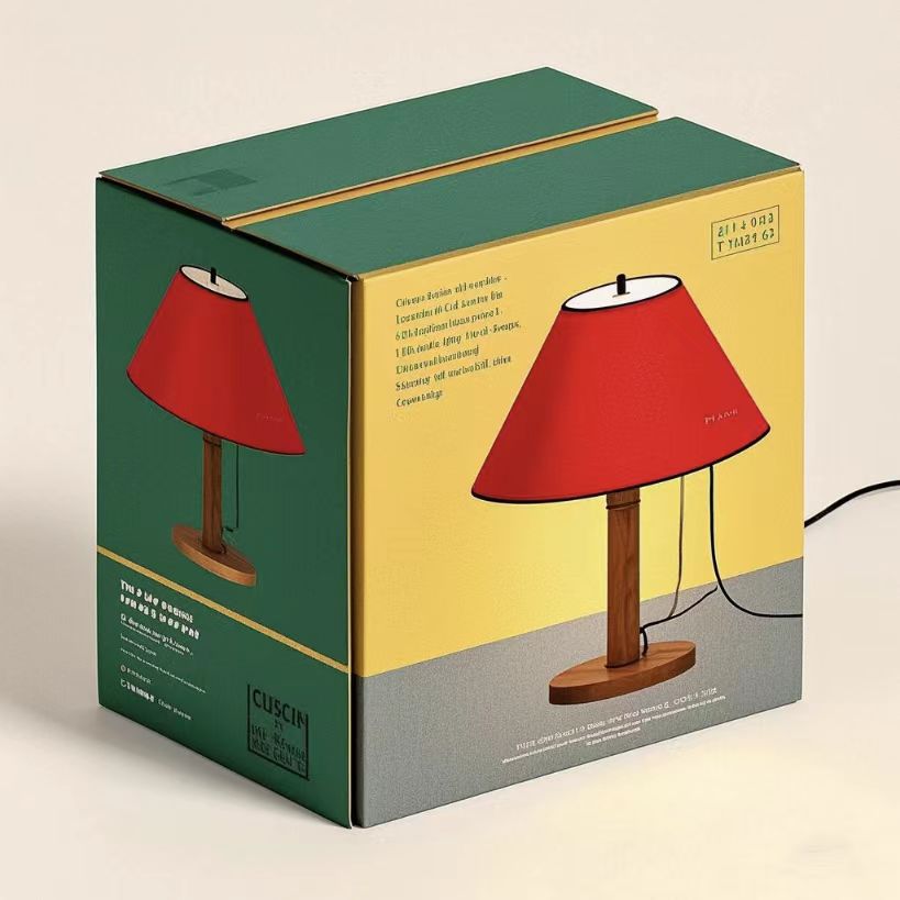 Colored boxes for packaging lighting fixtures