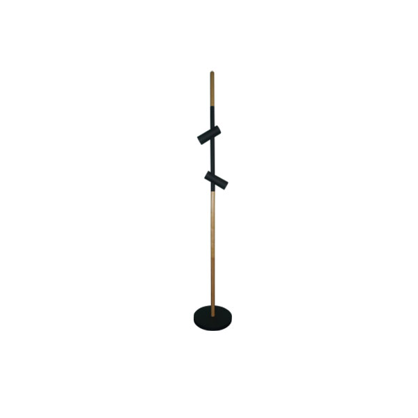 Lamp stand made of hardware and solid wood