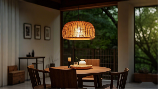 Weaving bamboo lampshade, E26 light bulb (1).jpg