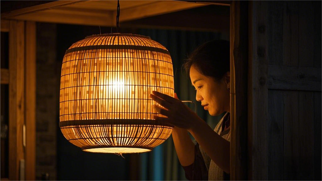 Weaving bamboo lampshade, E26 light bulb (1).png