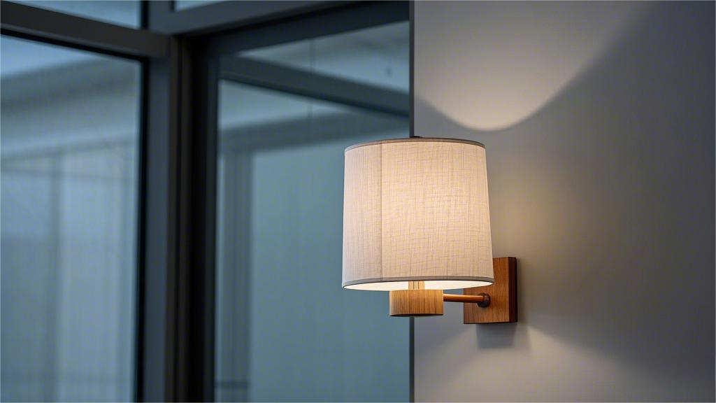Wooden lamp holder with fabric lampshade wall lamp (5).png