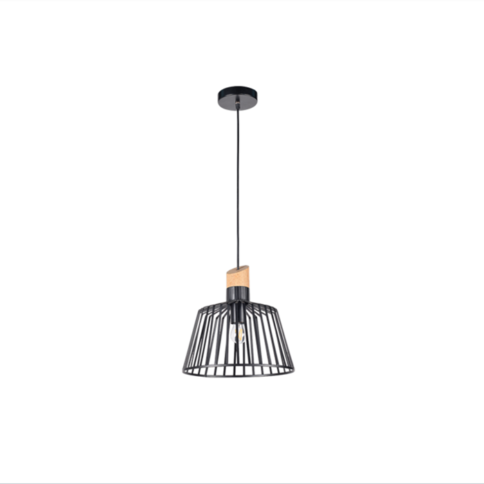 Pendant Lamp with Black Metal Lampshade