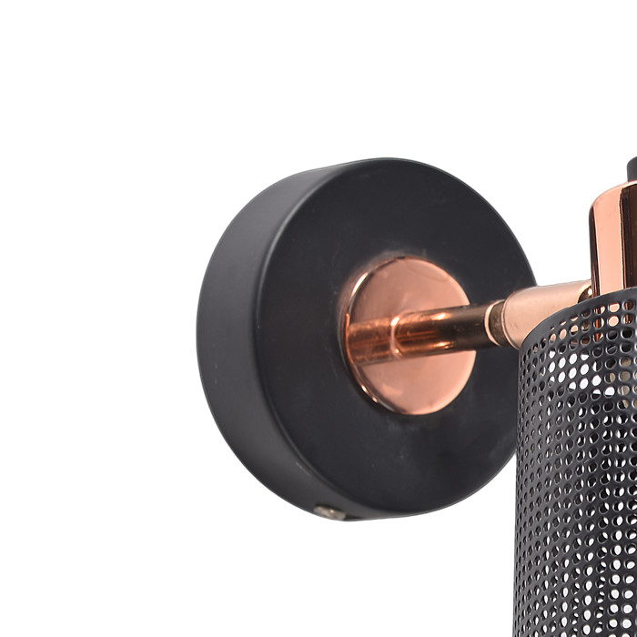 Wall Lamp with Copper-Black Mesh