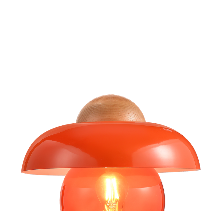 Table Lamp with Retro-styled Glass lamp shade